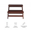 Linon Tyler Bed Step or Utility Stool in Rich Espresso Stained Rubberwood