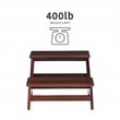 Linon Tyler Bed Step or Utility Stool in Rich Espresso Stained Rubberwood