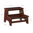 Linon Tyler Bed Step or Utility Stool in Rich Espresso Stained Rubberwood