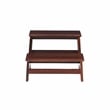 Linon Tyler Bed Step or Utility Stool in Rich Espresso Stained Rubberwood