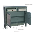 Linon Clancy Slim Storage Cabinet White Decorative Panels in Antique Blue Wood