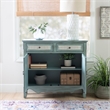 Linon Clancy Slim Storage Cabinet White Decorative Panels in Antique Blue Wood