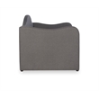 Linon Siena Upholstered Day Bed with Trundle in Gray Fabric and Black Legs