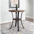 Linon Franklin Pub Table Steel Legs Wood Top & Shelf in Rustic Umber Brown