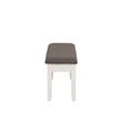 Linon Jane Storage Bench with Rustic Taupe Padded Top in Vanilla White Wood