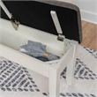 Linon Jane Storage Bench with Rustic Taupe Padded Top in Vanilla White Wood