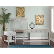 Linon Sadie Long Console Table with 4 Drawers and Shelf in Distressed Cream Wood