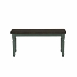 Linon Willow Wood 2 Tone Dining Bench in Distressed Teal Blue