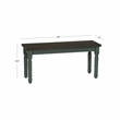 Linon Willow Wood 2 Tone Dining Bench in Distressed Teal Blue