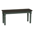 Linon Willow Wood 2 Tone Dining Bench in Distressed Teal Blue