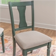 Linon Willow Wood Set of Two Upholstered Dining Side Chairs in Teal Blue