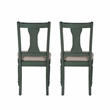 Linon Willow Wood Set of Two Upholstered Dining Side Chairs in Teal Blue