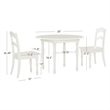 Linon Madi Youth Wood Table and Two Chair Set in Vanilla White