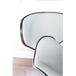 Linon Adjustable Faux Leather & Metal Swivel Barstool in White/Chrome