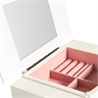Linon Jasmine Jewelry Armoire Crystal Drawer Pulls Pink Lining in White Wood