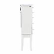 Linon Jasmine Jewelry Armoire Crystal Drawer Pulls Pink Lining in White Wood