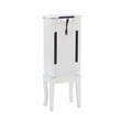 Linon Jasmine Jewelry Armoire Crystal Drawer Pulls Pink Lining in White Wood