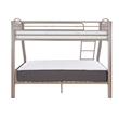 Linon Heavy Metal Twin Over Full Bunk Bed Attached Ladder in Pewter