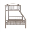 Linon Heavy Metal Twin Over Full Bunk Bed Attached Ladder in Pewter