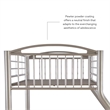 Linon Heavy Metal Twin Over Full Bunk Bed Attached Ladder in Pewter
