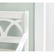 Linon Elliana Storage Bench Beige Padded Seat Cutout Back Design in White Wood