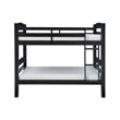 Linon Levi Twin over Twin Wood Bunk Bed in Black