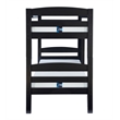 Linon Levi Twin over Twin Wood Bunk Bed in Black