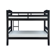 Linon Levi Twin over Twin Wood Bunk Bed in Black