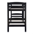 Linon Levi Twin over Twin Wood Bunk Bed in Black