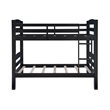Linon Levi Twin over Twin Wood Bunk Bed in Black