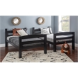 Linon Levi Twin over Twin Wood Bunk Bed in Black