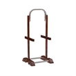 Linon Burke Wood 5 Piece Oversized Tray Table Set Chrome Handle in Dark Cherry