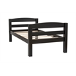 Linon Levi Twin over Full Wood Bunk Bed with Built in Ladder in Black