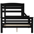 Linon Levi Twin over Full Wood Bunk Bed with Built in Ladder in Black