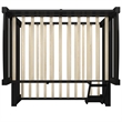 Linon Levi Twin over Full Wood Bunk Bed with Built in Ladder in Black