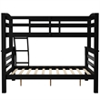 Linon Levi Twin over Full Wood Bunk Bed with Built in Ladder in Black