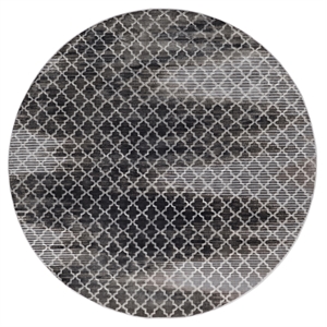 Linon Evolution Trellis Zigzag Power Loomed Polyester 8'R Rug in Gray