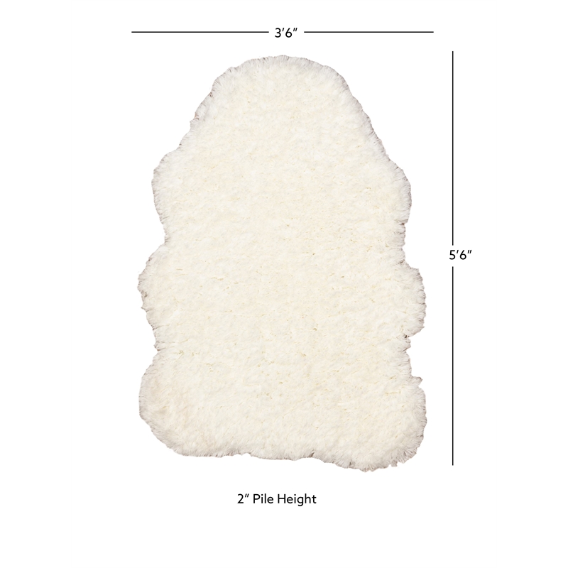 Linon Faux Lamb Skin Hand Tufted Polyester 3'6