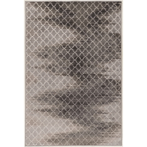 Linon Evolution Trellis Zigzag Power Loomed Polyester 5'x7'6&quot Rug in Gray