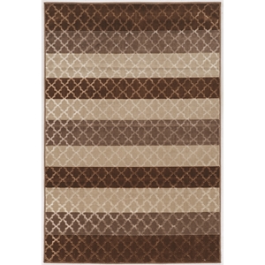 Linon Evolution Trellis Stripes Power Loomed Polyester 8'x10'3&quot Rug in Beige