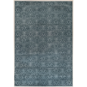Linon Evolution Damask Power Loomed Polyester 5'x7'6&quot Rug in Blue