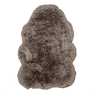 Linon Faux Lamb Skin Hand Tufted Polyester 3'6&quotx5'6&quot Rug in Gray