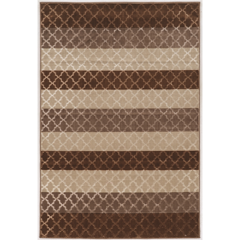 Linon Evolution Trellis Stripes Power Loomed Polyester 5'x7'6