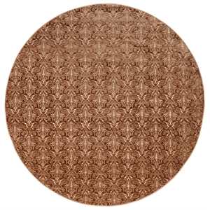 Linon Evolution Damask Power Loomed Polyester 8'R Rug in Brown