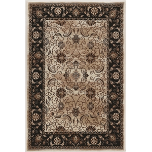 Linon Vintage Isfahan Power Loomed Microfiber Polyester 5'x7'6&quot Rug in Ivory