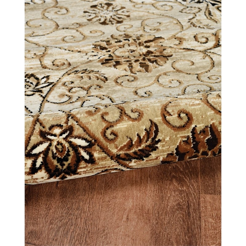 Linon Vintage Isfahan Power Loomed Microfiber Polyester 5'x7'6