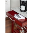 Linon Natalie Granite Top Rollng Kitchen Storage Cart in Wenge Brown Wood