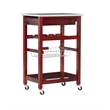 Linon Natalie Granite Top Rollng Kitchen Storage Cart in Wenge Brown Wood