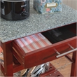 Linon Natalie Granite Top Rollng Kitchen Storage Cart in Wenge Brown Wood