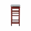 Linon Natalie Granite Top Rollng Kitchen Storage Cart in Wenge Brown Wood
